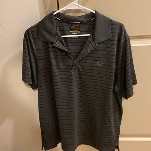 Greg Norman grey polo black striped